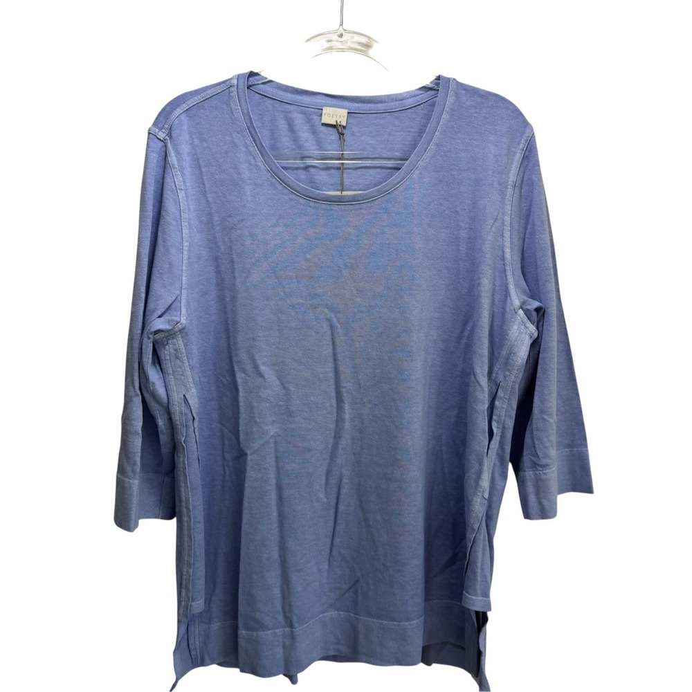 Poetry New Durable Hemp Capsule Resort Beach Cotton Lagenlook Tunic Top 14 Blue